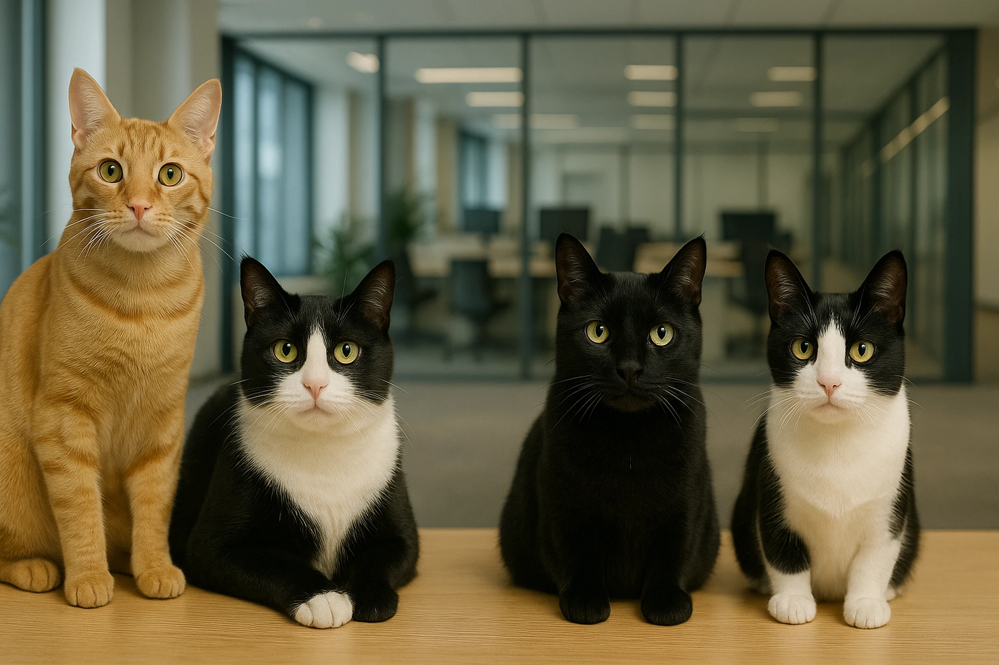 Fajardo Inspirationsteam – vier Katzen im Büro